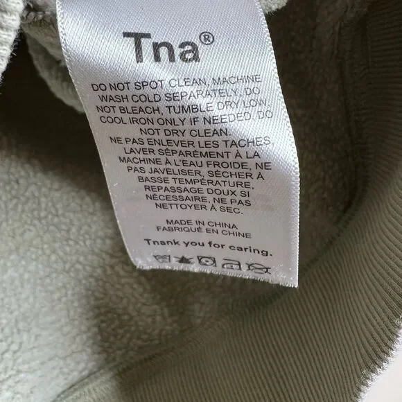 Aritzia TNA Cozy AF Fleece Crew Sweatshirt Mint Green Size Small - Picture 5 of 10